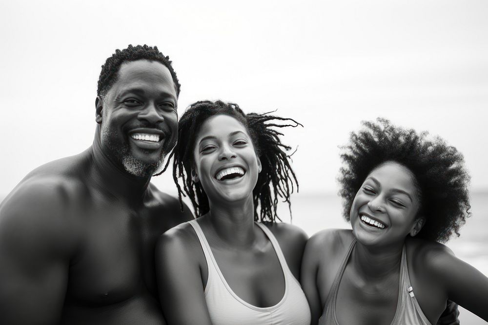 Black family laughing smiling summer. AI generated Image by rawpixel.