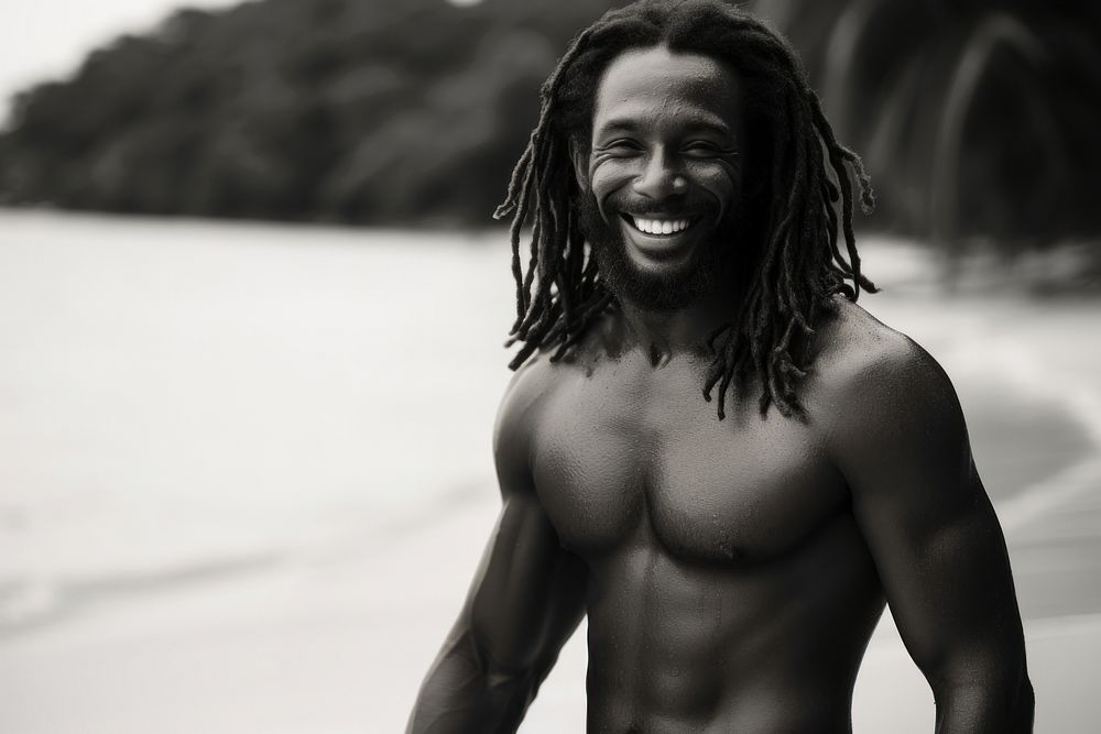 Black man photography portrait smiling. AI generated Image by rawpixel.