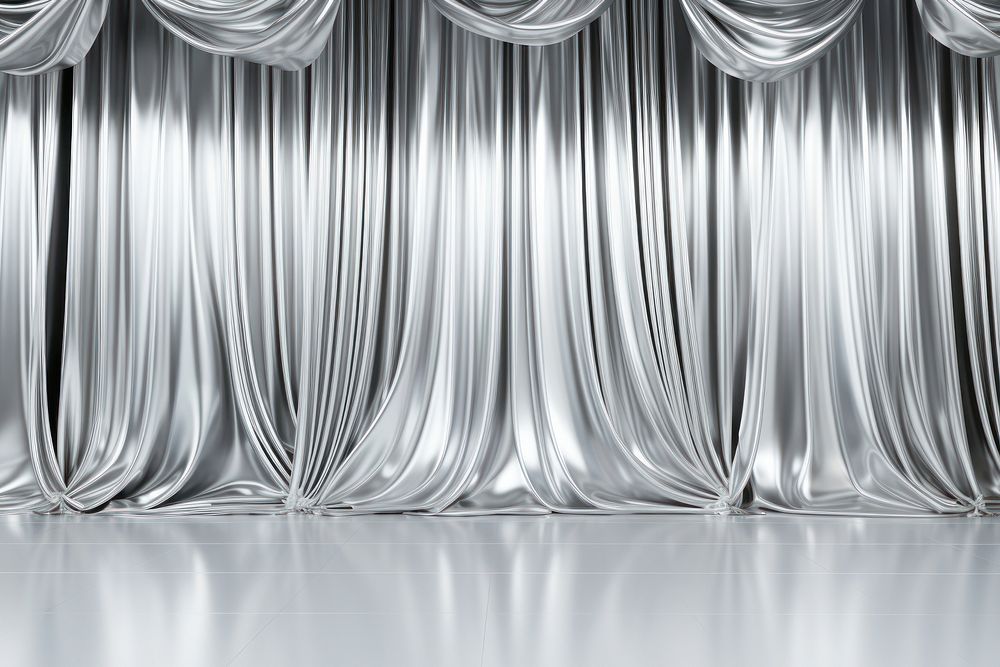 Plain chrome effect backdrop backgrounds curtain architecture. AI generated Image by rawpixel.