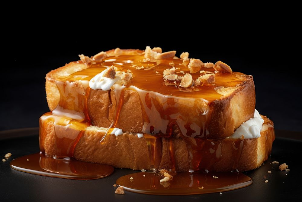 Honey toast dessert food cake. AI generated Image by rawpixel.