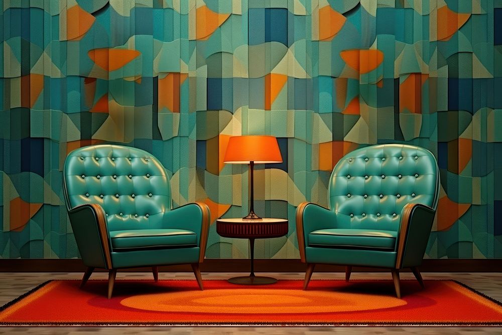 Retro backdrop backgrounds furniture armchair. AI generated Image by rawpixel.