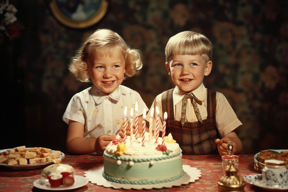 Good Old Days Funny Birthday fun birthday dessert. AI generated Image by rawpixel.