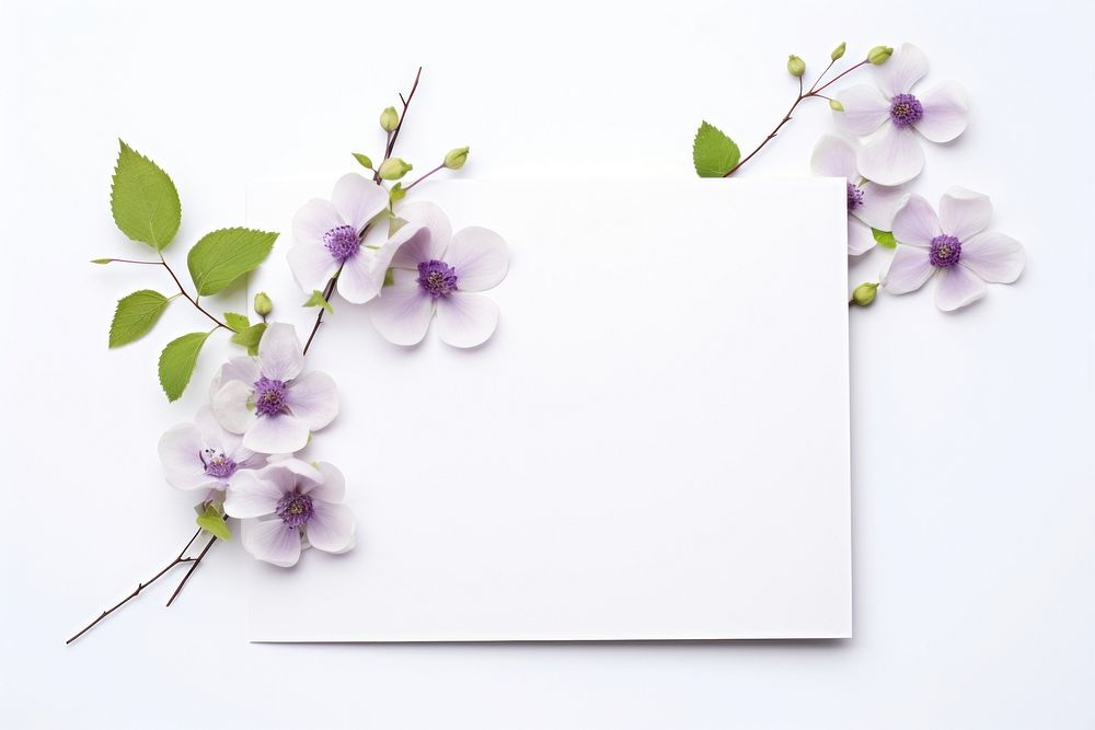 Greeting card blossom flower plant. AI generated Image by rawpixel.