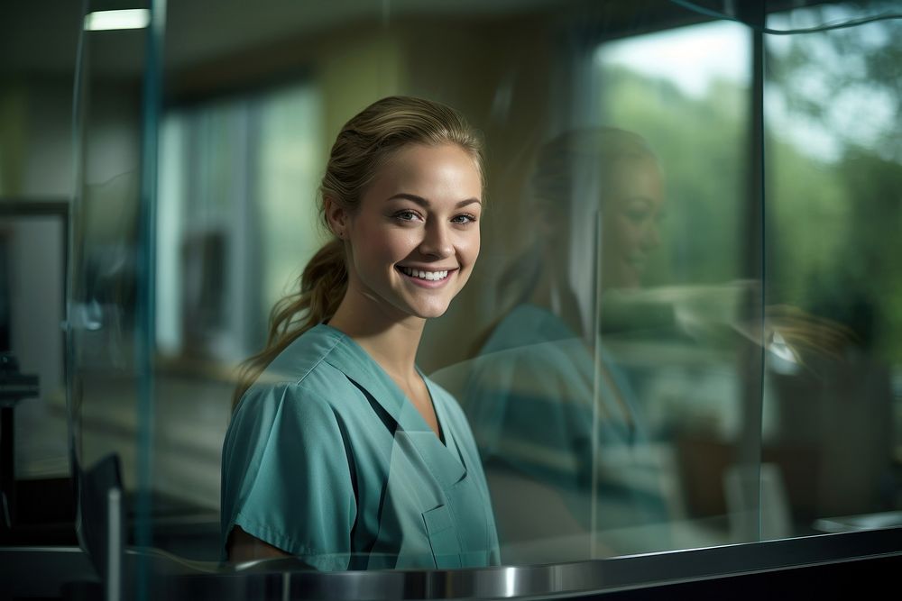 Hospital smiling adult smile. AI generated Image by rawpixel.