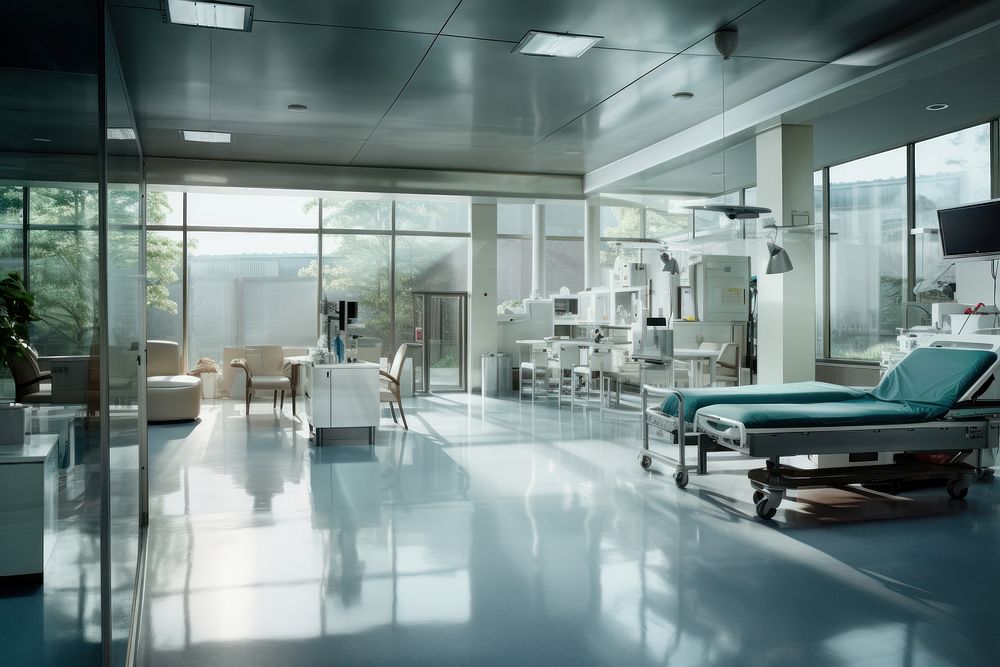 Modern hospital with doctor architecture furniture building. AI generated Image by rawpixel.