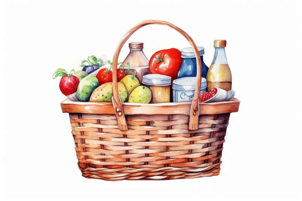 Baking equipment basket picnic fruit. AI generated Image by rawpixel.