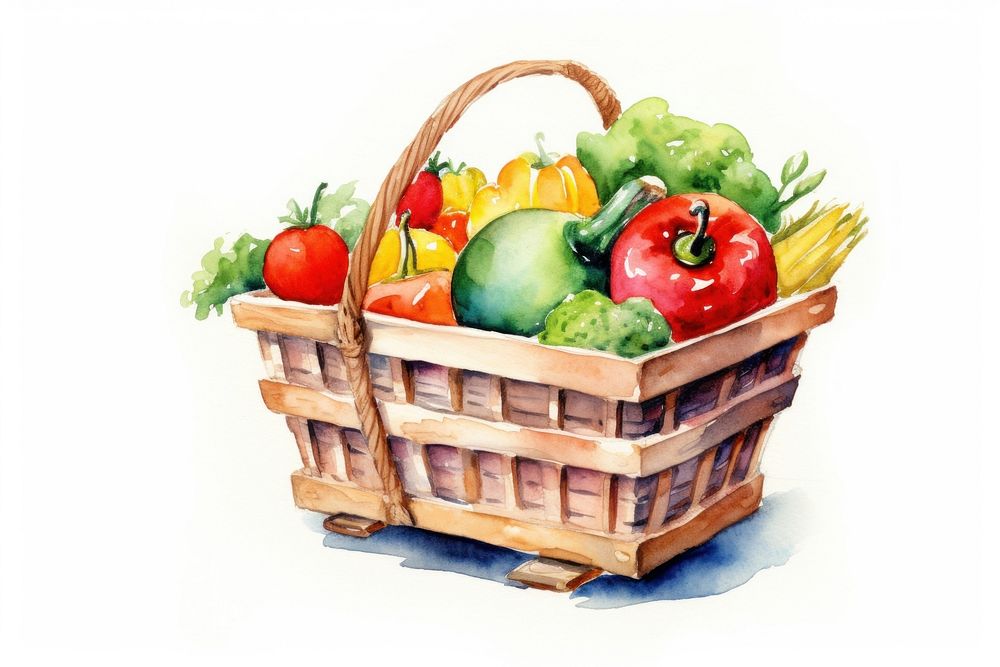 Food basket food fruit. AI generated Image by rawpixel.