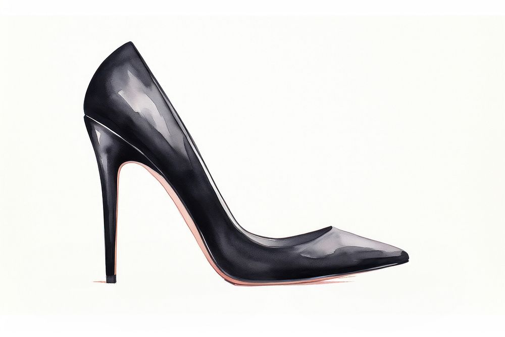 Black stiletto footwear shoe elegance. AI generated Image by rawpixel.