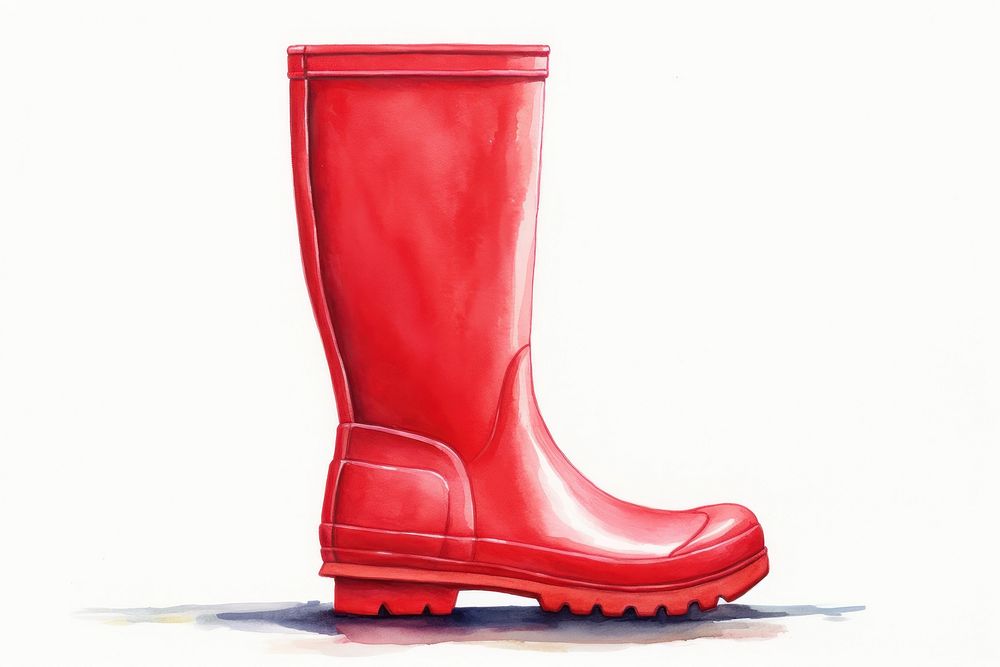 Red rain boot footwear shoe protection. AI generated Image by rawpixel.