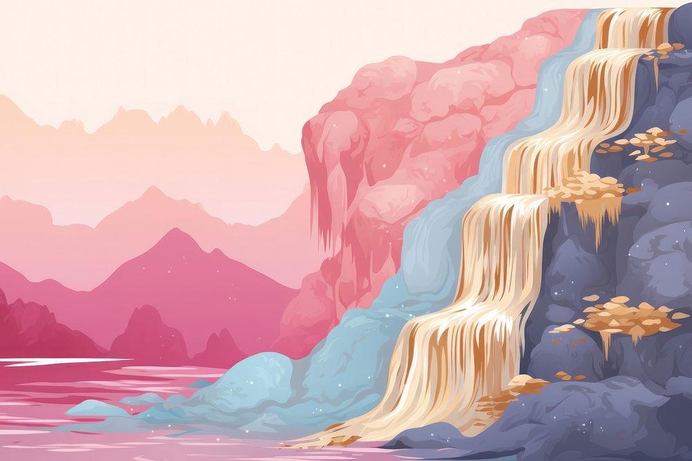 Waterfall backgrounds outdoors nature. AI generated Image by rawpixel.
