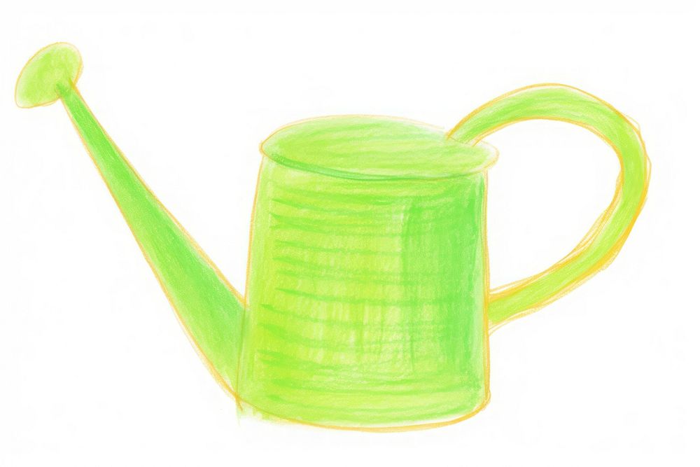 Watering can drawing white background refreshment. AI generated Image by rawpixel.