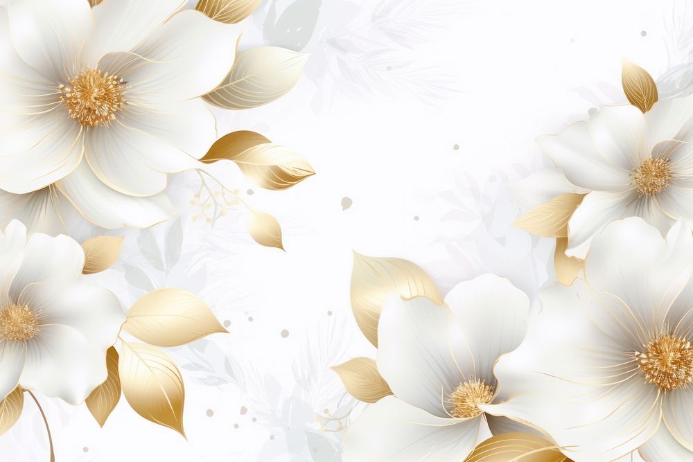 White flower pattern backgrounds petal plant. AI generated Image by rawpixel.