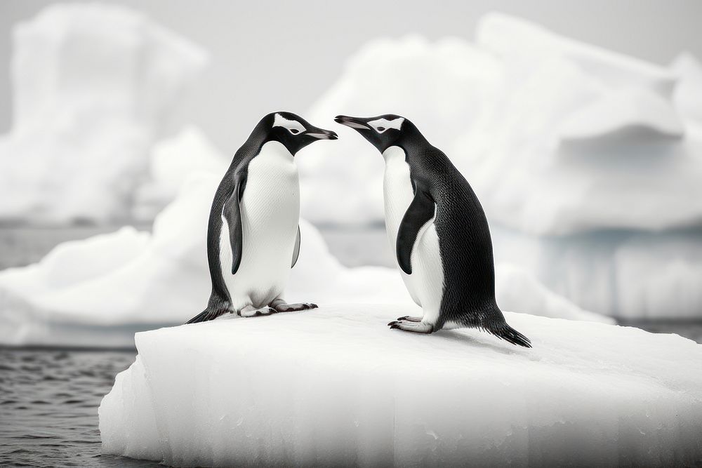 Antarctic penguins outdoors animal nature. AI generated Image by rawpixel.