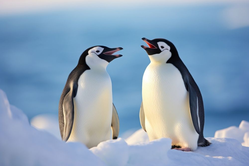 Antarctic penguins animal bird wildlife. AI generated Image by rawpixel.