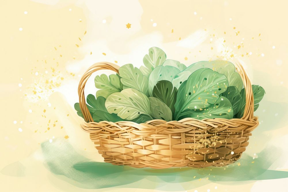 Vegetable basket green plant food. AI generated Image by rawpixel.