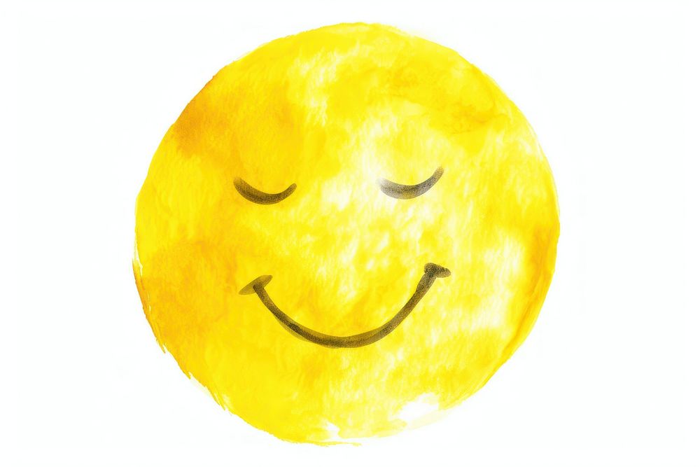 Yellow happy moon drawing white background anthropomorphic. AI generated Image by rawpixel.