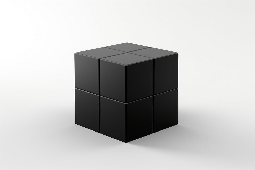 Cubic black toy white background. AI generated Image by rawpixel.