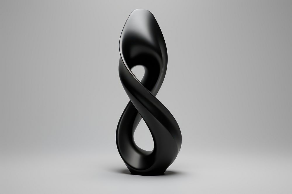 Abstract form black monochrome sculpture. AI generated Image by rawpixel.