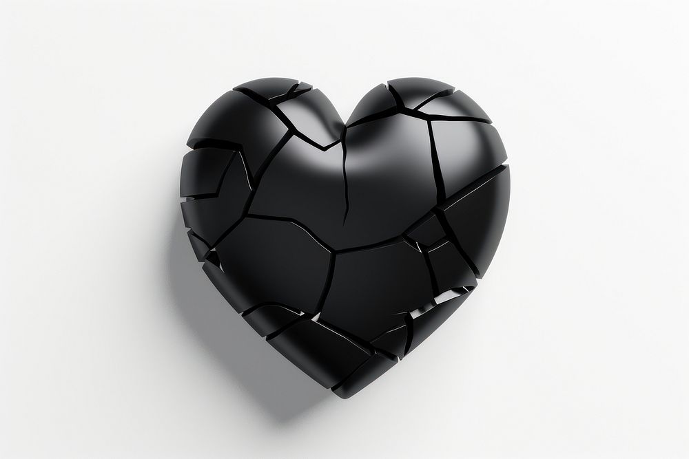 Broken heart broken black white background. AI generated Image by rawpixel.