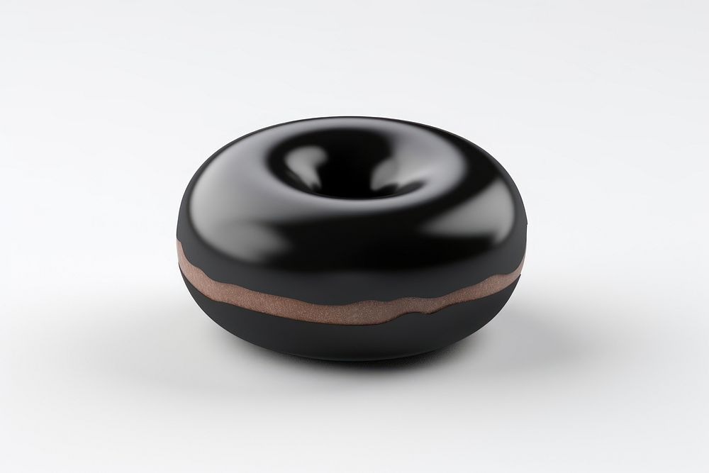 Donut black white background confectionery. AI generated Image by rawpixel.
