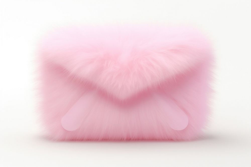 Mail icon pink fur white background. AI generated Image by rawpixel.