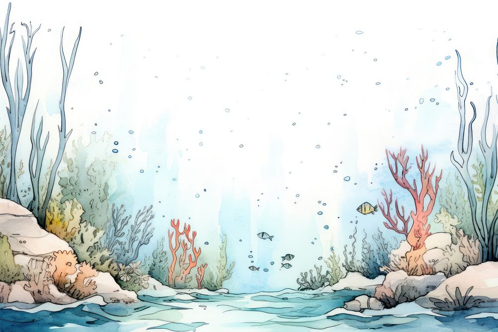 Under the sea outdoors cartoon nature. AI generated Image by rawpixel.