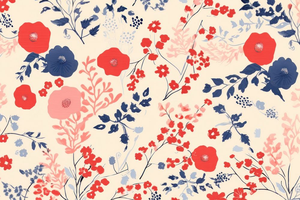 Vintage floral pattern backgrounds flower. AI generated Image by rawpixel.