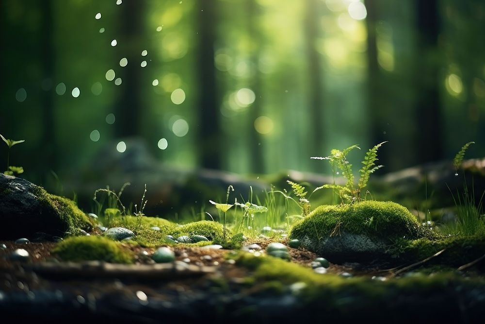 Woodland outdoors woodland nature. AI generated Image by rawpixel.