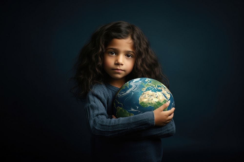 Earth planet portrait child. AI generated Image by rawpixel.