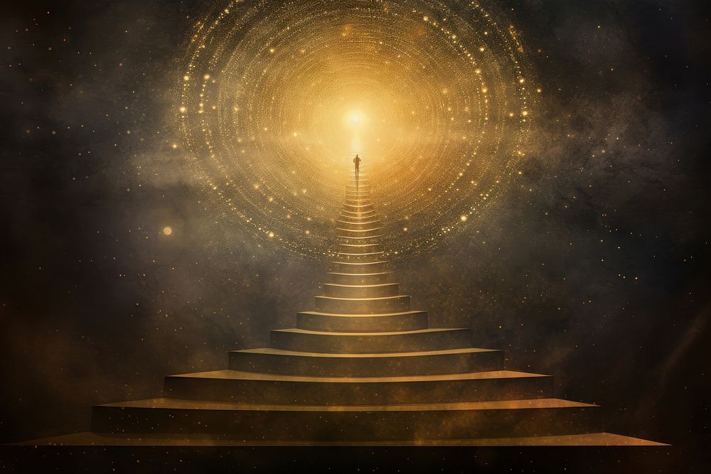 Celestial staircase architecture astronomy. AI generated Image by rawpixel.