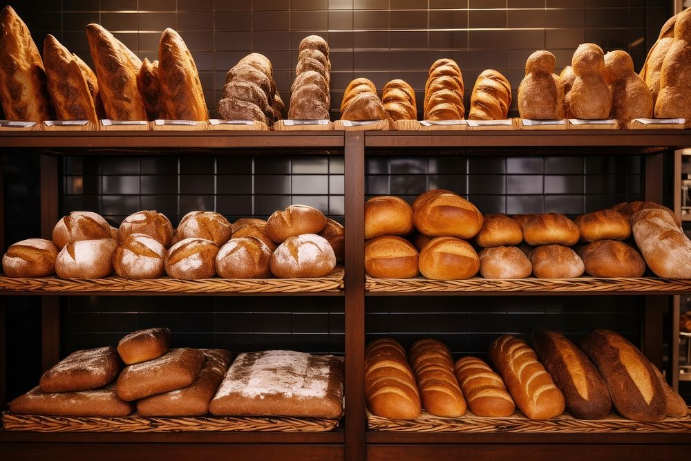 Bread bakery shelf food. AI generated Image by rawpixel.