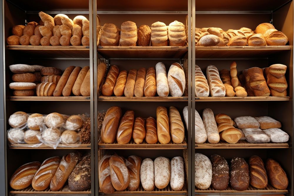 Bread bakery shelf food. AI generated Image by rawpixel.