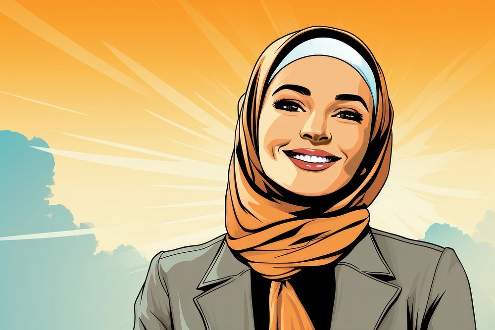 Confident Muslim businesswoman smiling portrait adult smile. AI generated Image by rawpixel.