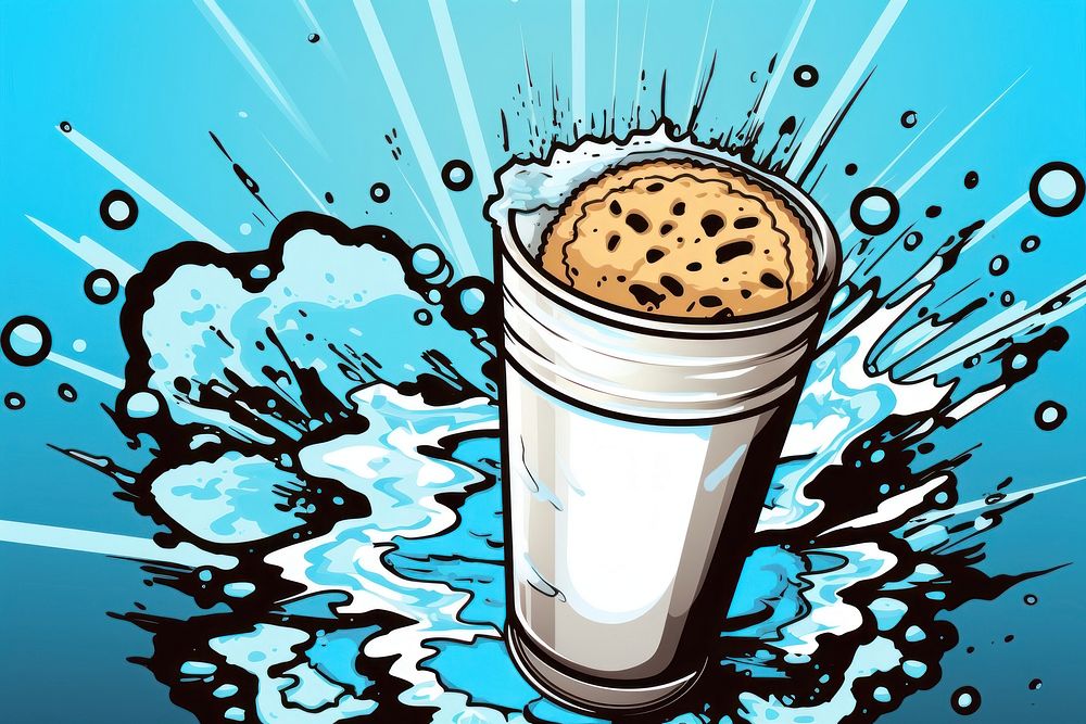 Cookies and cream milk splash border coffee drink cup. AI generated Image by rawpixel.