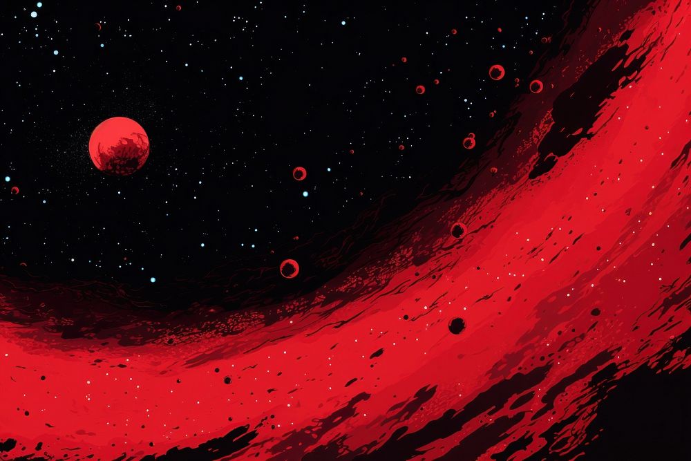 Red galaxy space astronomy night. AI generated Image by rawpixel.