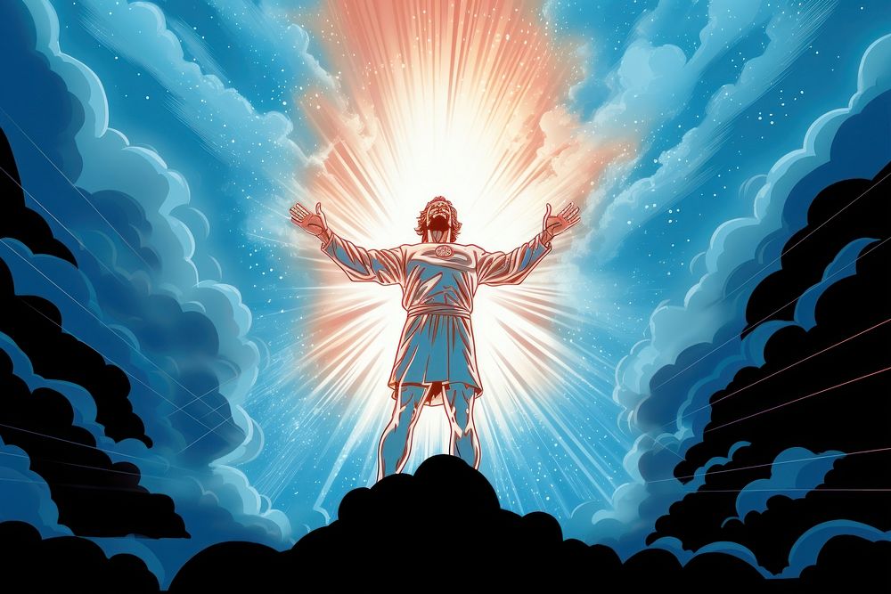 Astairs to heaven comics spirituality architecture. AI generated Image by rawpixel.