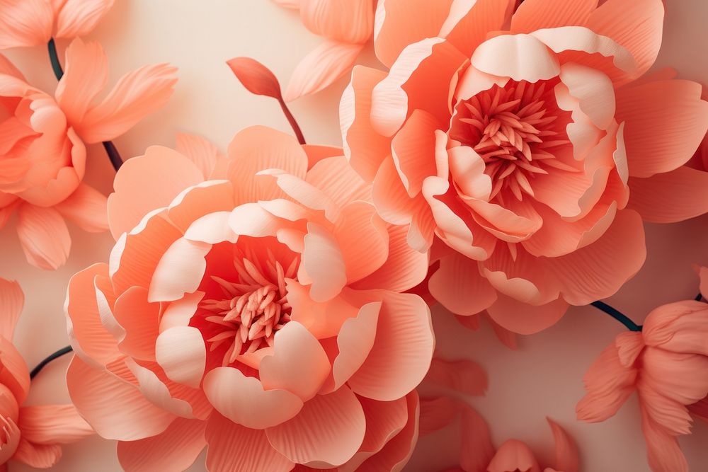 Coral peony flower dahlia petal. AI generated Image by rawpixel.