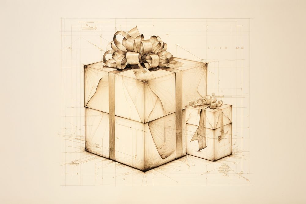 Gift box drawing art celebration. AI generated Image by rawpixel.