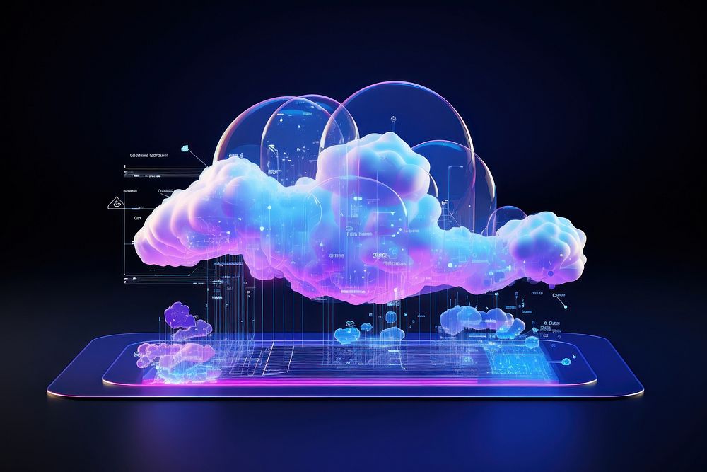 Technology cloud cyberspace screenshot. AI generated Image by rawpixel.