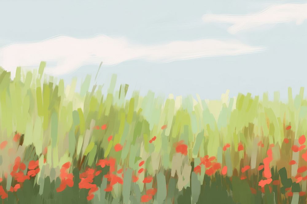 Meadow painting backgrounds grassland. AI generated Image by rawpixel.