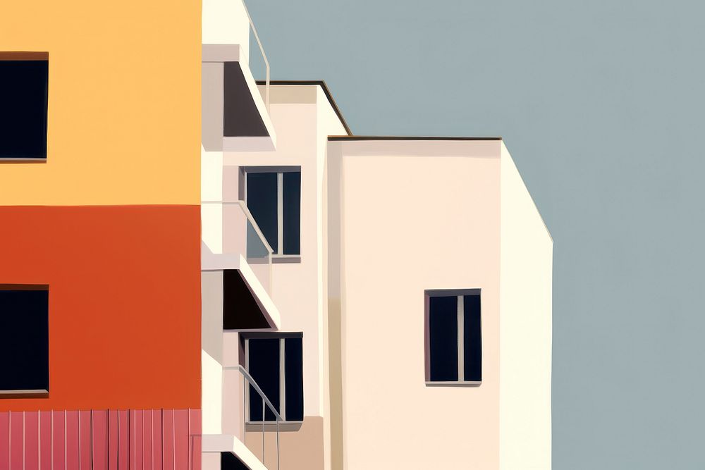 Architecture building city neighbourhood. AI generated Image by rawpixel.