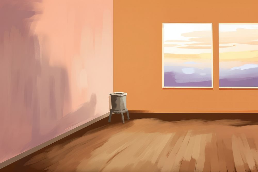 Empty room painting architecture flooring. | Free Photo Illustration