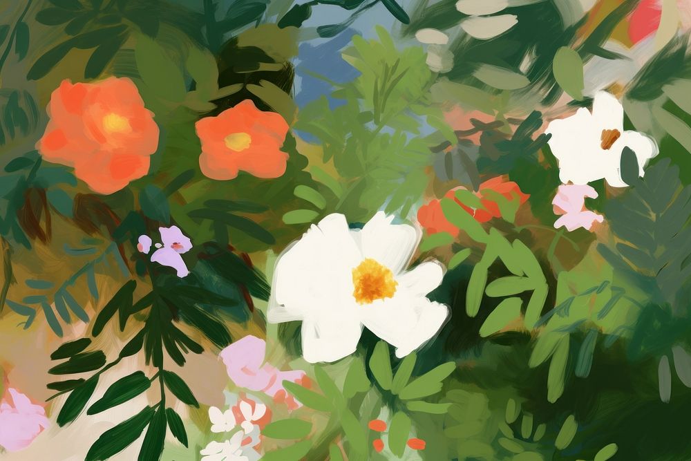 Garden painting backgrounds pattern
