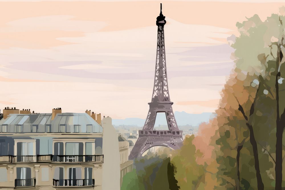 Paris architecture building landmark. AI generated Image by rawpixel.