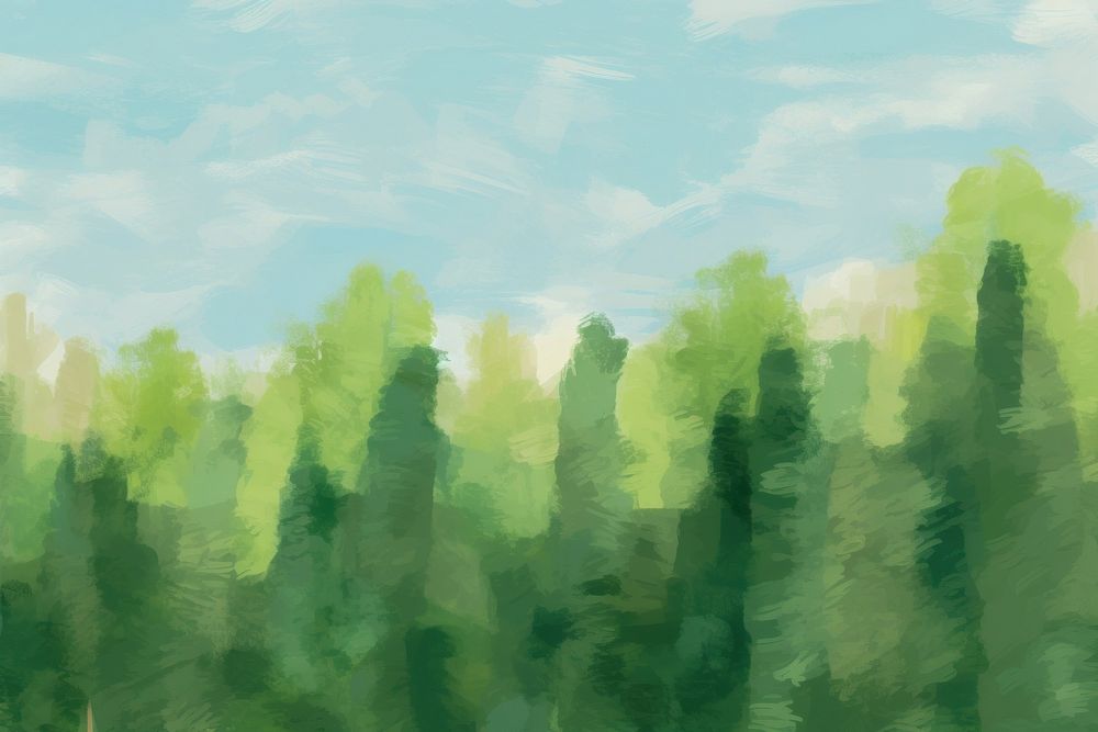 Trees painting backgrounds landscape. AI generated Image by rawpixel.