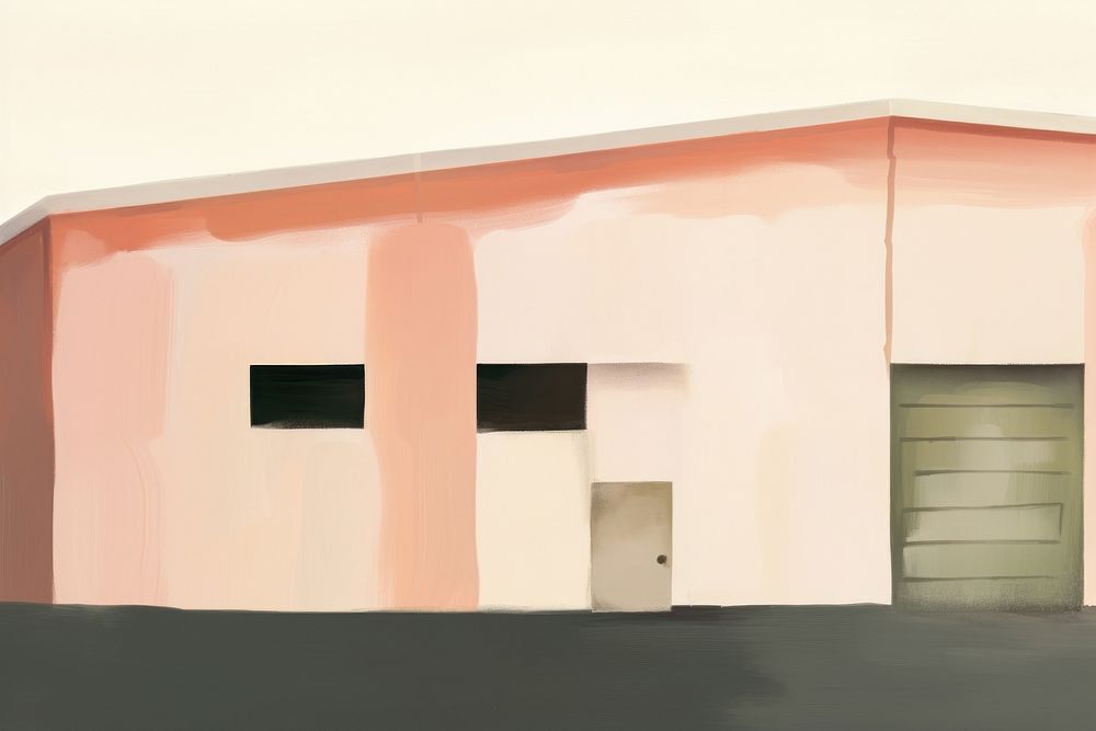 Warehouse drawing garage architecture. AI generated Image by rawpixel.