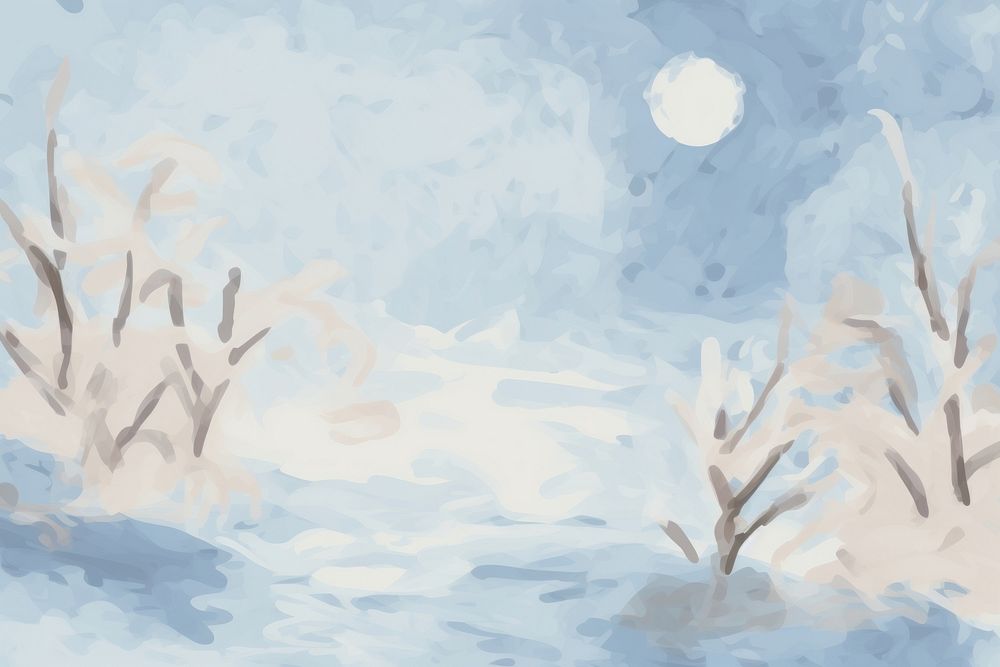 Winter backgrounds outdoors painting. AI generated Image by rawpixel.