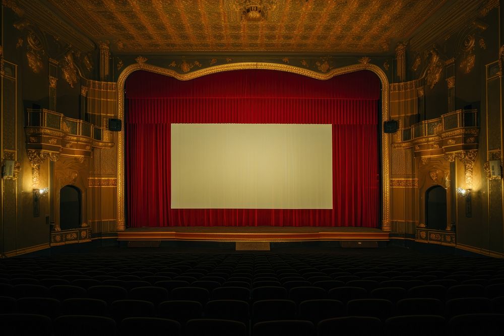 Cinema auditorium stage hall. AI generated Image by rawpixel.
