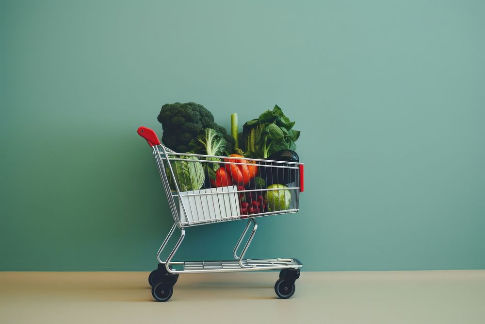 Grocery shopping plant food consumerism. AI generated Image by rawpixel.