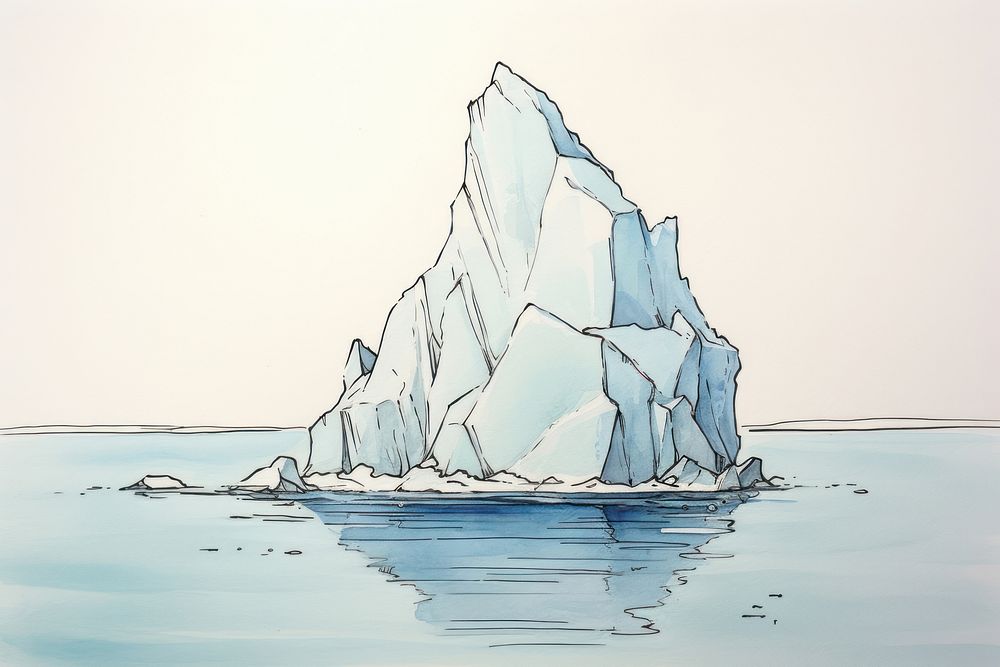 Iceberg outdoors nature sketch. AI generated Image by rawpixel.